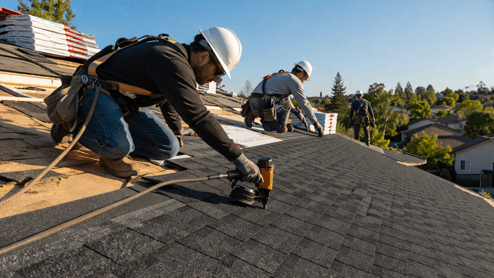 Rain gutter installation in Fresno